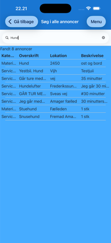 Søgeresultater i annoncer på iPhone